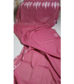 Rose Pink Handloom Saree with Jamdani work - Image 2