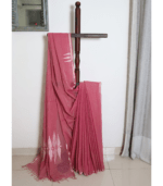 Rose Pink Handloom Saree with Jamdani work