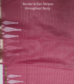 Rose Pink Handloom Saree with Jamdani work - Image 4