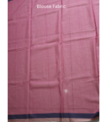 Earthy Rose Pink Handloom Saree with Indigo Elephant Motifs - Image 8