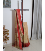 Warm Beige Premium Tangail Saree