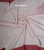 Soft White & Red Premium Tangail Saree - Image 4