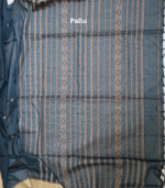 Deep Teal Premium Tangail Saree - Image 4