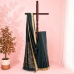 Deep Teal Premium Tangail Saree